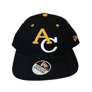 New Era AC Logo Wool Adjustable Strap Baseball Cap Hat Black Adult VGC